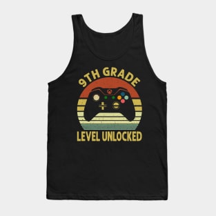 9th Grade Level Unlocked First Day of School Video Gamer Tank Top